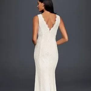 David's Bridal | Dresses | Davids Bridal Allover Lace Vneck Sheath ...